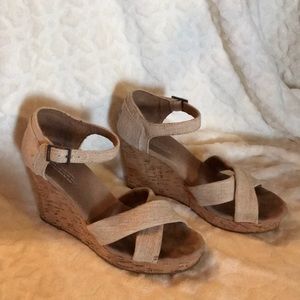 TOMS Beige Wedge